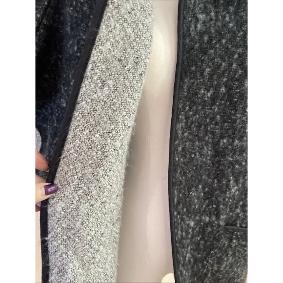 LOFT ANN TAYLOR Hooded Poncho Cape Women's XS/S Gray Open Front Boho Cozycore - Picture 5 of 9